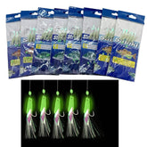 8-pack sabiki rigs with 40 glow hooks and lures
